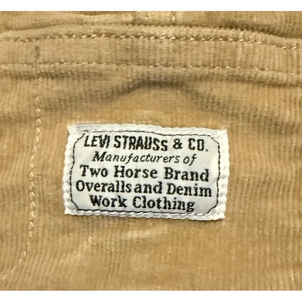 Vtg Levi's Baby Beige Brown Corduroy Overalls Boys Size 12 Months Style Bib